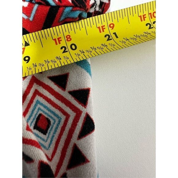 Bobbie Brooks Womens Dress Plus Size 1X Red Multi Geometric Strap Back - Picture 7 of 11